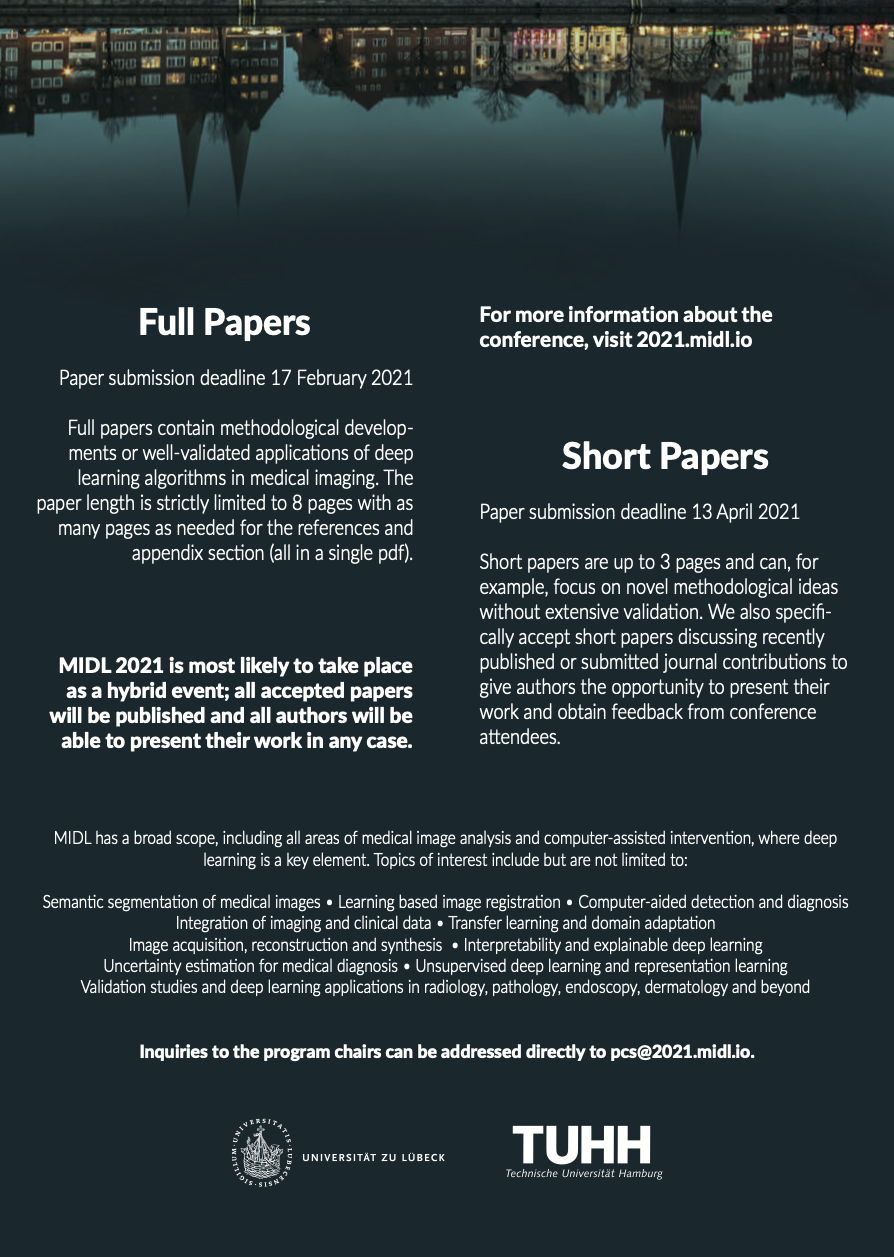 Call For Papers MIDL 2021